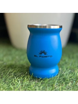 Mate copa de acero inoxidable azul: diseño moderno y funcional para disfrutar tu mate con estilo.
