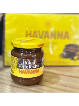 Frasco de dulce de leche Havanna 250g con textura cremosa y sabor vainilla