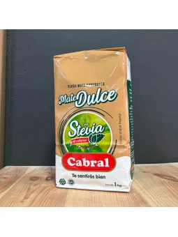 Paquete de yerba mate Cabral Dulce con Stevia 1kg, dulzor natural sin calorías