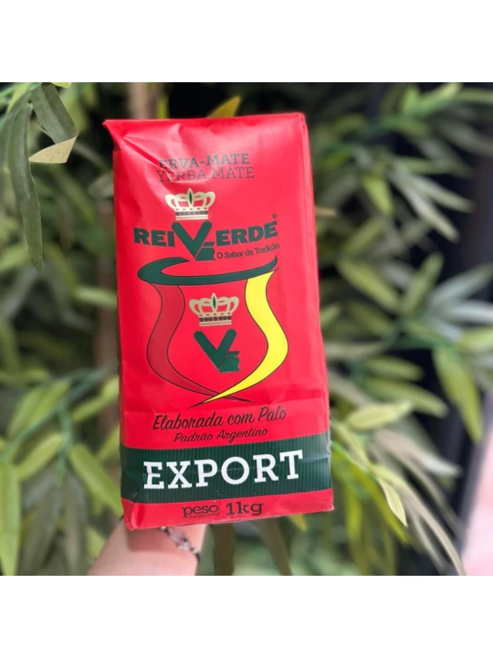 Paquete de yerba mate Rei Verde Argentina 1kg con espuma cremosa y sabor intenso