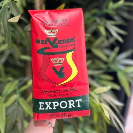 Paquete de yerba mate Rei Verde Argentina 1kg con espuma cremosa y sabor intenso