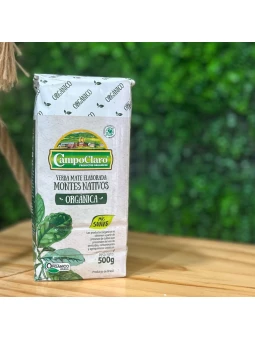 Paquete de yerba mate Campo Claro Montes Nativos orgánica 500g, cosechada bajo sombra natural