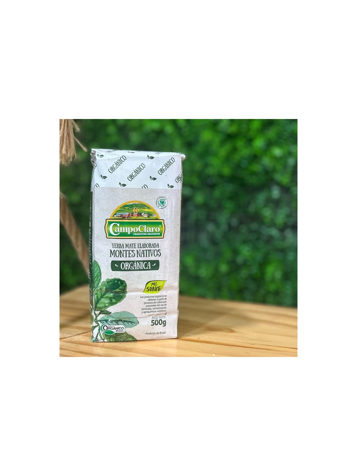 Paquete de yerba mate Campo Claro Montes Nativos orgánica 500g, cosechada bajo sombra natural