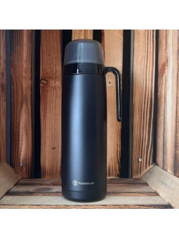 Termo Termolar R-Evolution 1L Negro Acero Inoxidable con diseño ergonómico y pico vertedor.