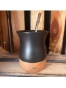 Mate de cerámica con madera + bombilla y limpiabombilla – diseño artesanal y funcional