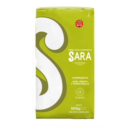 Yerba Mate Sara ANIS  MENTA Y MANZANILLA 500G 