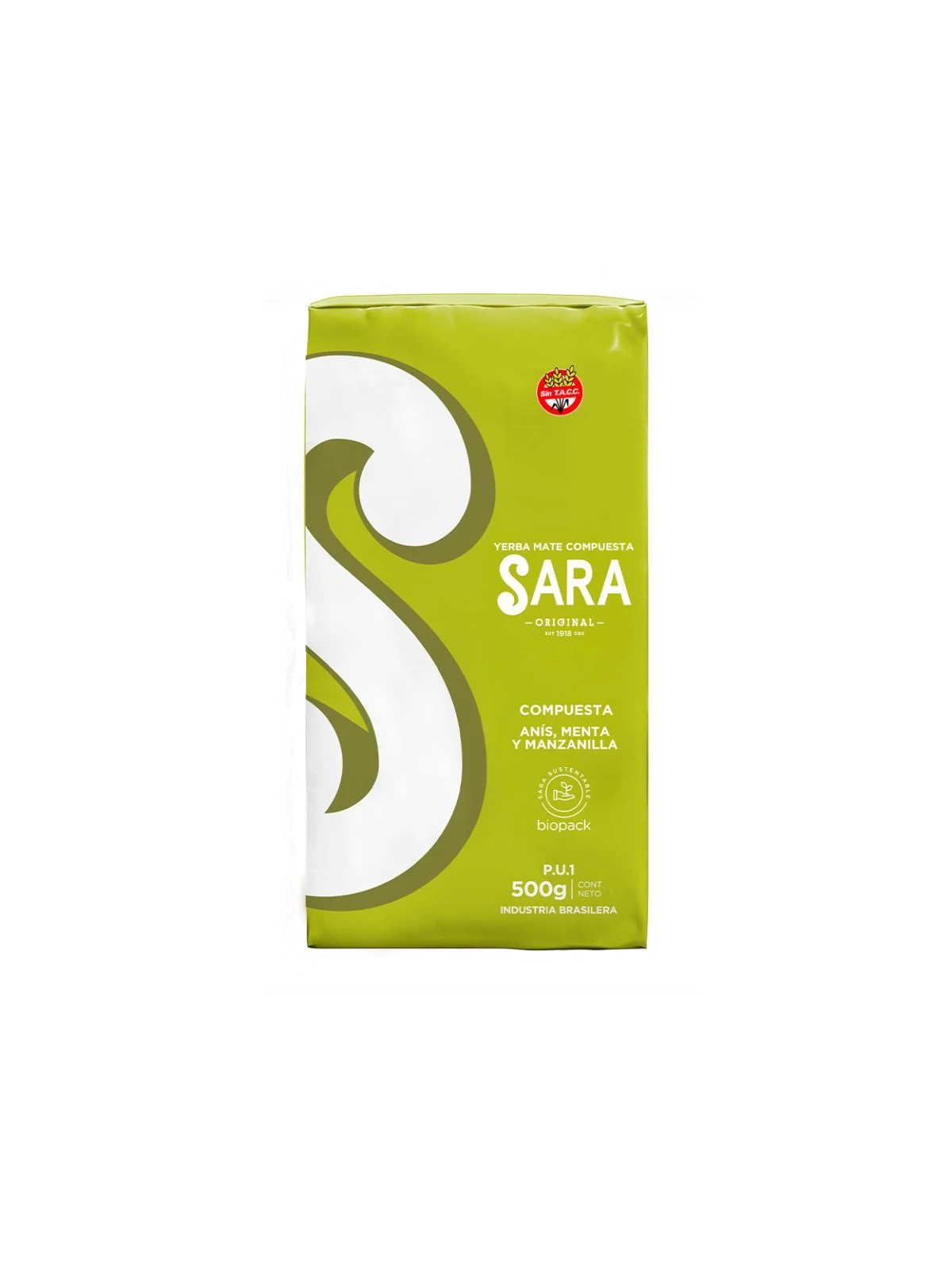 Yerba Mate Sara ANIS  MENTA Y MANZANILLA 500G 