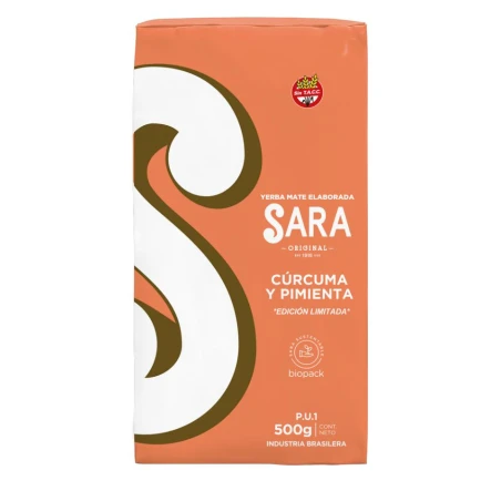 Yerba Mate Sara CURCUMA Y PIMIENTA 500G 